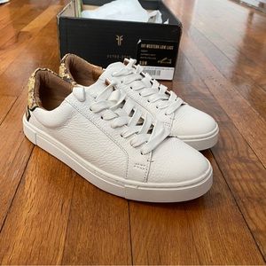 Frye Ivy Western Low Lace Leather Sneakers White